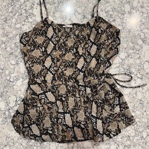 Maurices Snakeskin Faux Wrap Camisole Sleeveless Top